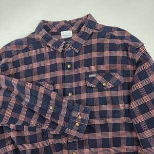 Columbia Mens Plaid Flannel Button Up Shirt Long Sleeve Outdoor Casual